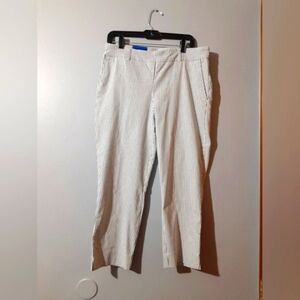 Hilary Radley NWT Women's Cropped Stripe Pants Blue Size L Nautica Preppy
